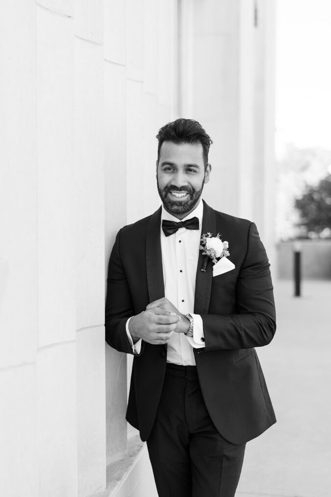 Bride and groom portraits at Civic Center Music Hall in Oklahoma City