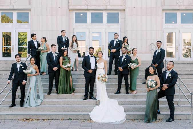 Bride and groom portraits at Civic Center Music Hall in Oklahoma City