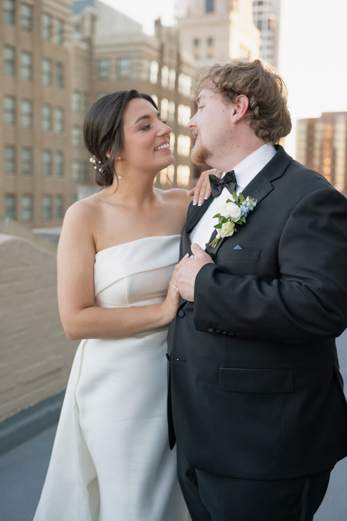Elegant wedding portraits captured at the Tulsa Club Hotel.