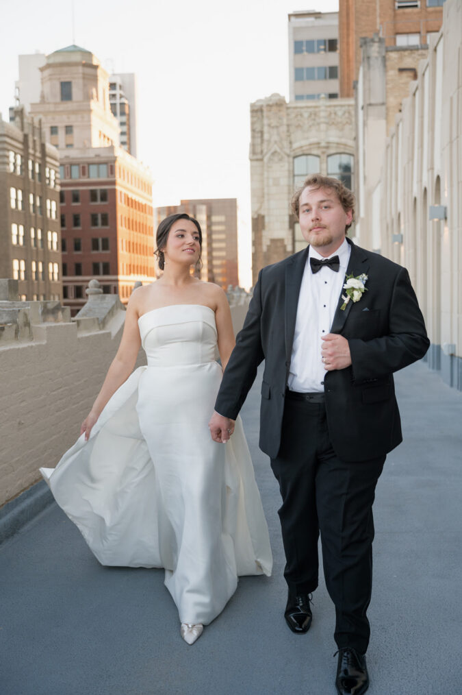 Elegant wedding portraits captured at the Tulsa Club Hotel,