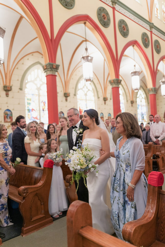 Emotional wedding portraits at the Holy Family Cathedral.