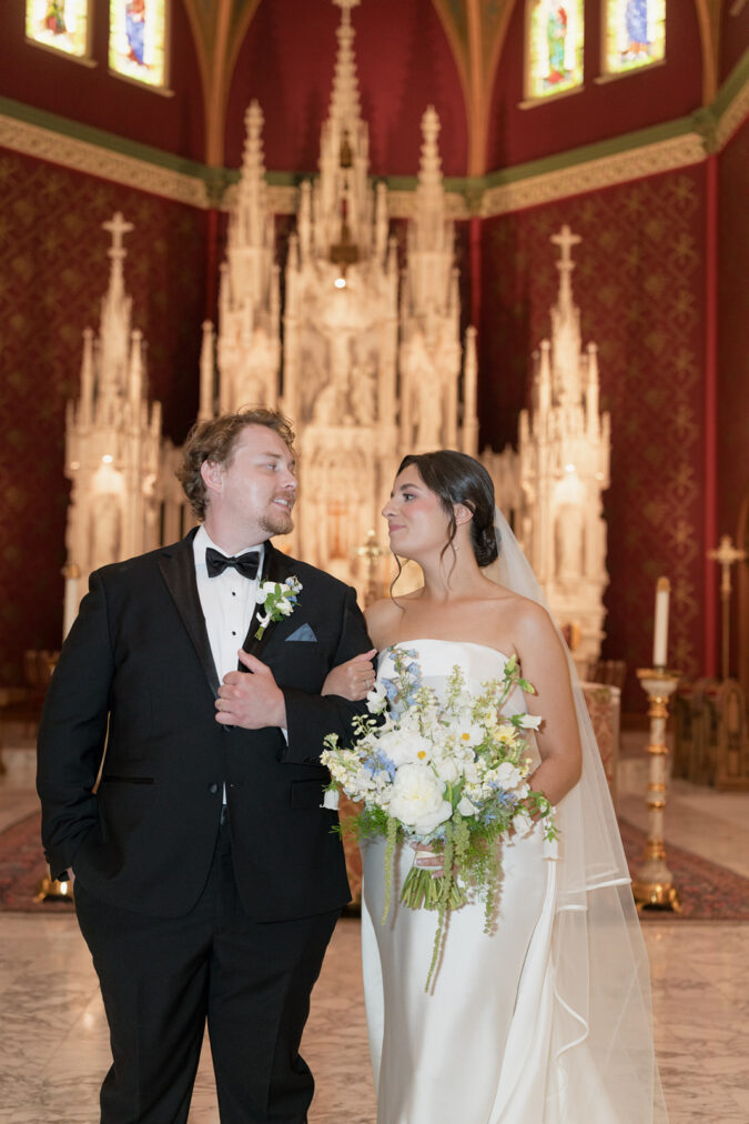 Luxury portraits photographed at the Holy Family Cathedral in Tulsa, Oklahoma.