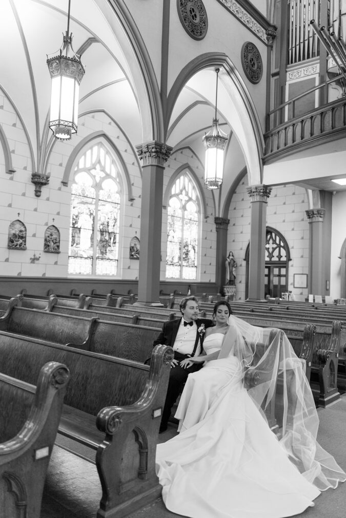 Luxury portraits photographed at the Holy Family Cathedral in Tulsa, Oklahoma.