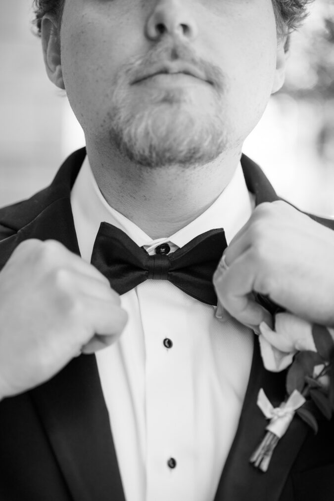 Polished wedding details at the Tulsa Club Hotel.