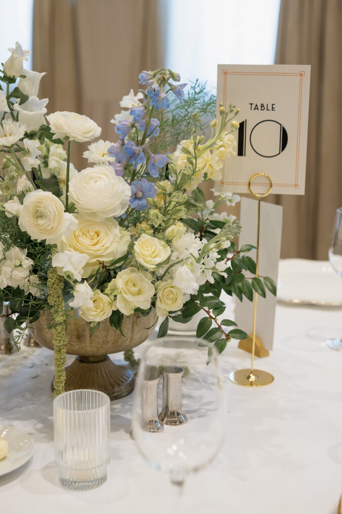 Sophisticated floral details at the Tulsa Club Hotel.