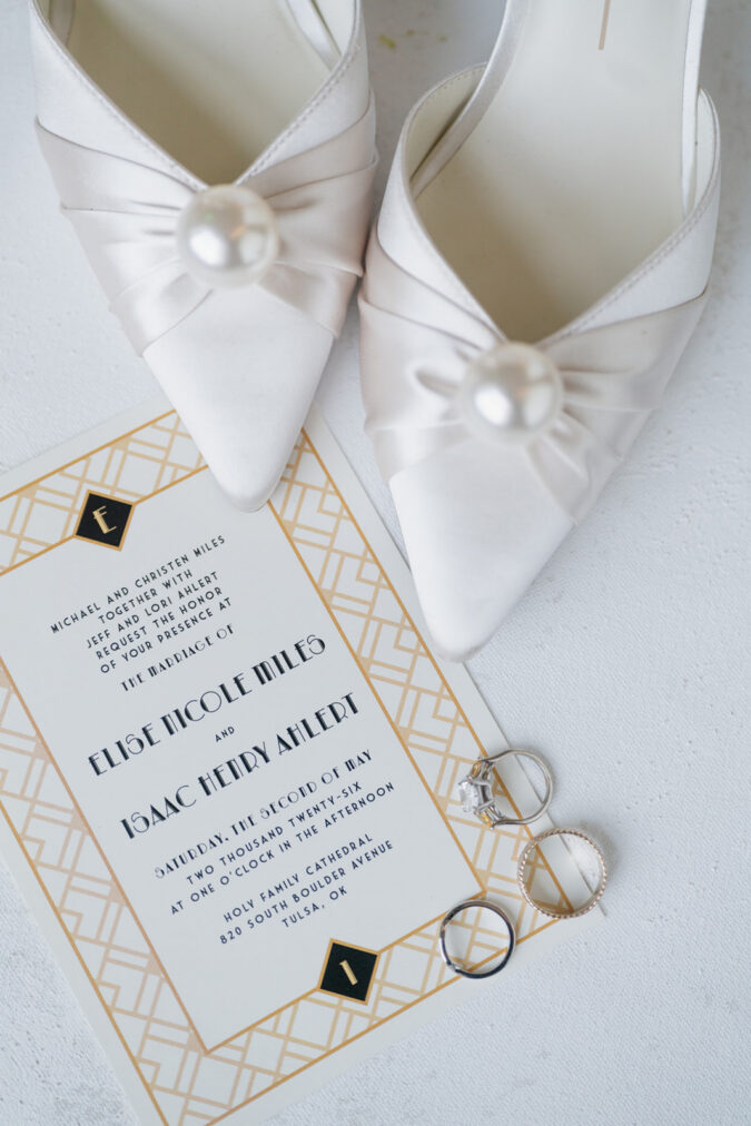 Polished wedding details at the Tulsa Club Hotel.