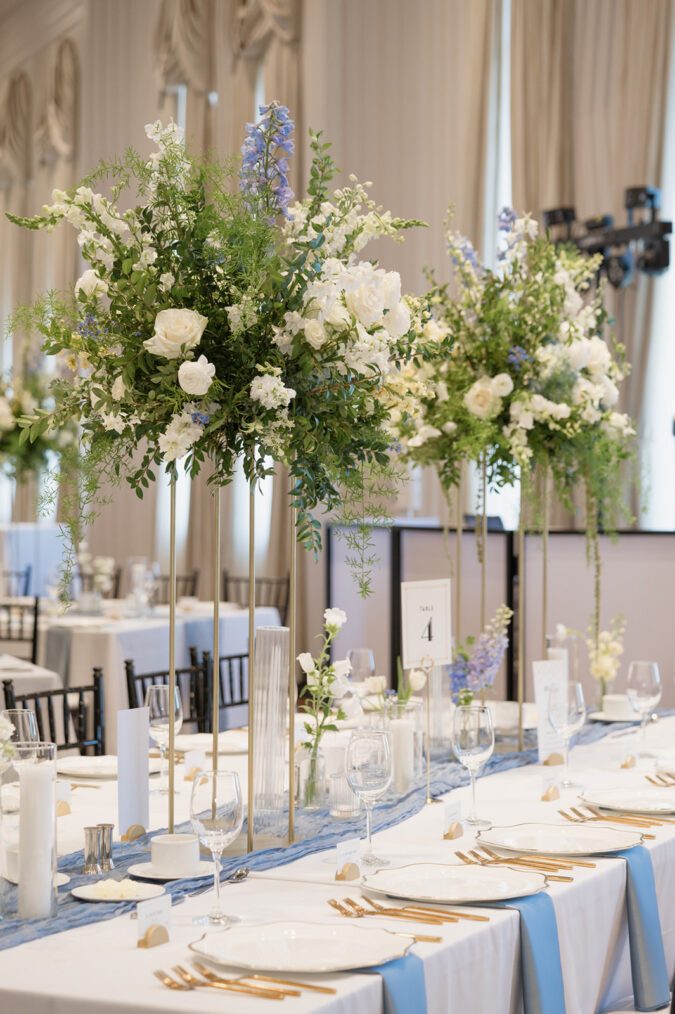 Sophisticated floral details at the Tulsa Club Hotel.