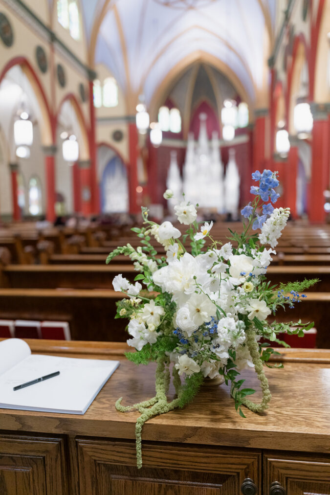 The Holy Family Cathedral and an elegant, detail-heavy ceremony.