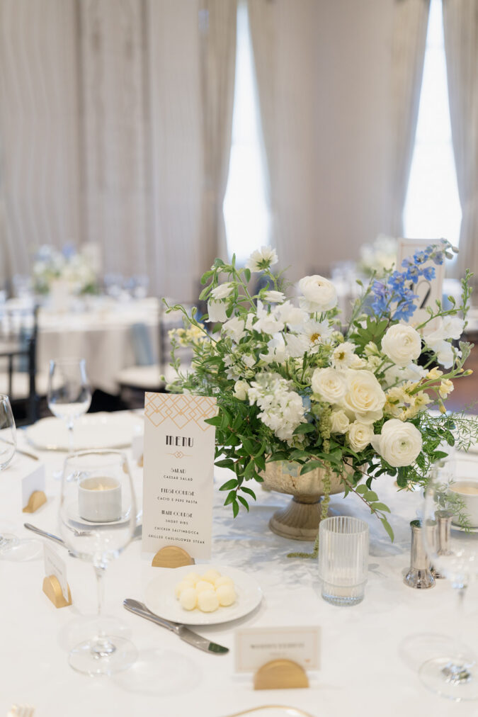 Polished wedding details at the Tulsa Club Hotel.