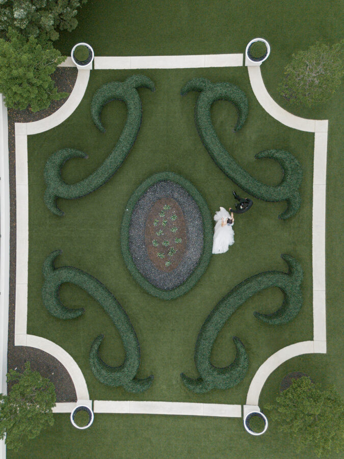 Beautiful landscaping at the Hillside Estate, Dallas, Texas.