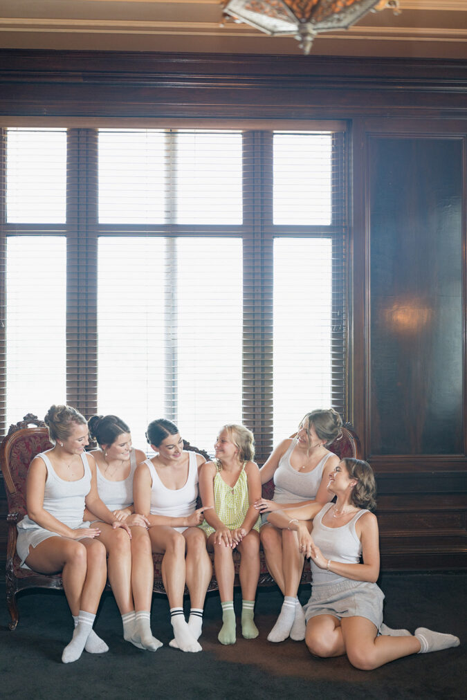 Emotional and refined wedding party photographs at the Oklahoma Hall of Fame