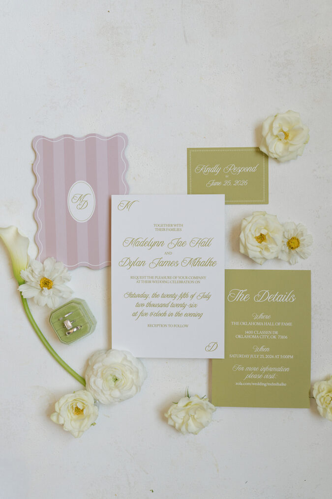 Customized wedding details at the Oklahoma Hall of Fame