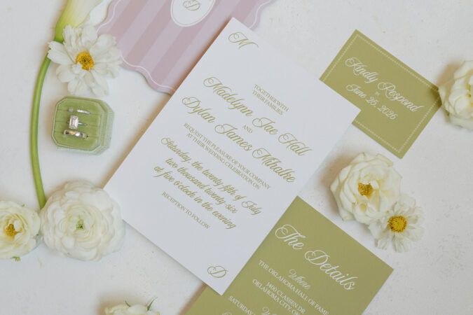 Customized wedding details at the Oklahoma Hall of Fame