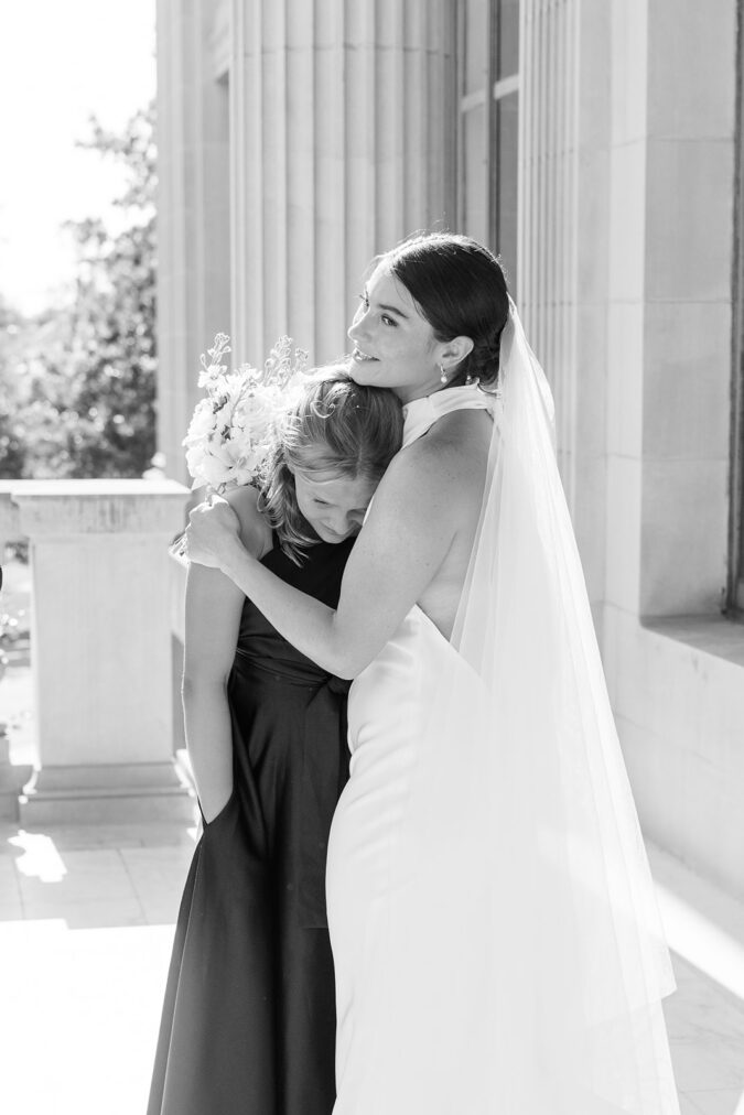 Emotional and refined wedding party photographs at the Oklahoma Hall of Fame
