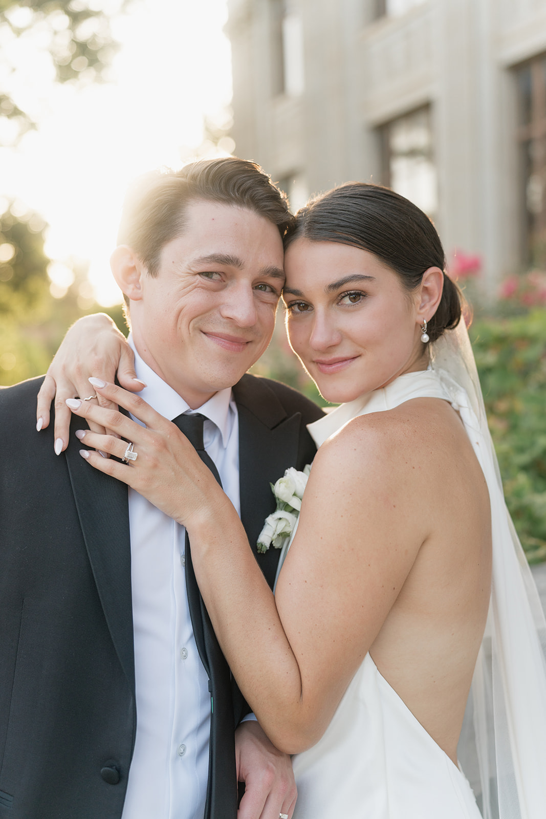 Joyful black and white recessional at the Oklahoma Hall of Fame wedding in Oklahoma City, Oklahoma wedding photographer